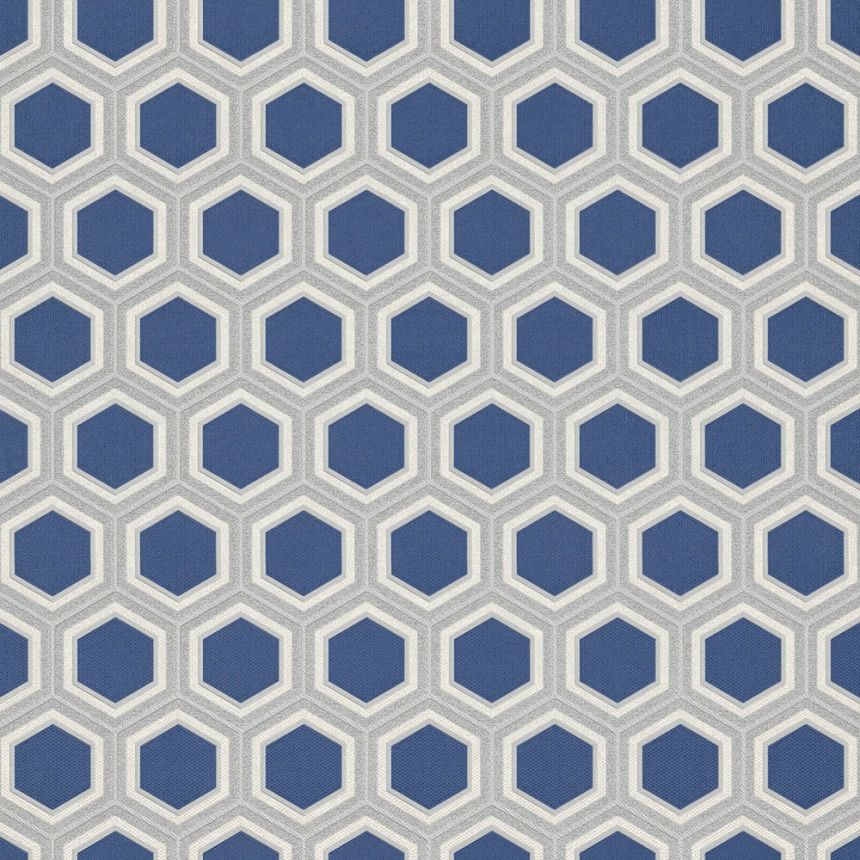 Blaue Luxustapete mit geometrischen Mustern Z76045, Vision, Zambaiti Parati